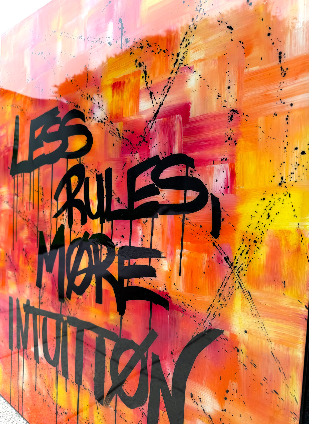 LESS RULES MORE INTUITION – Original Mixed Media Artwork | 80 × 100 cm