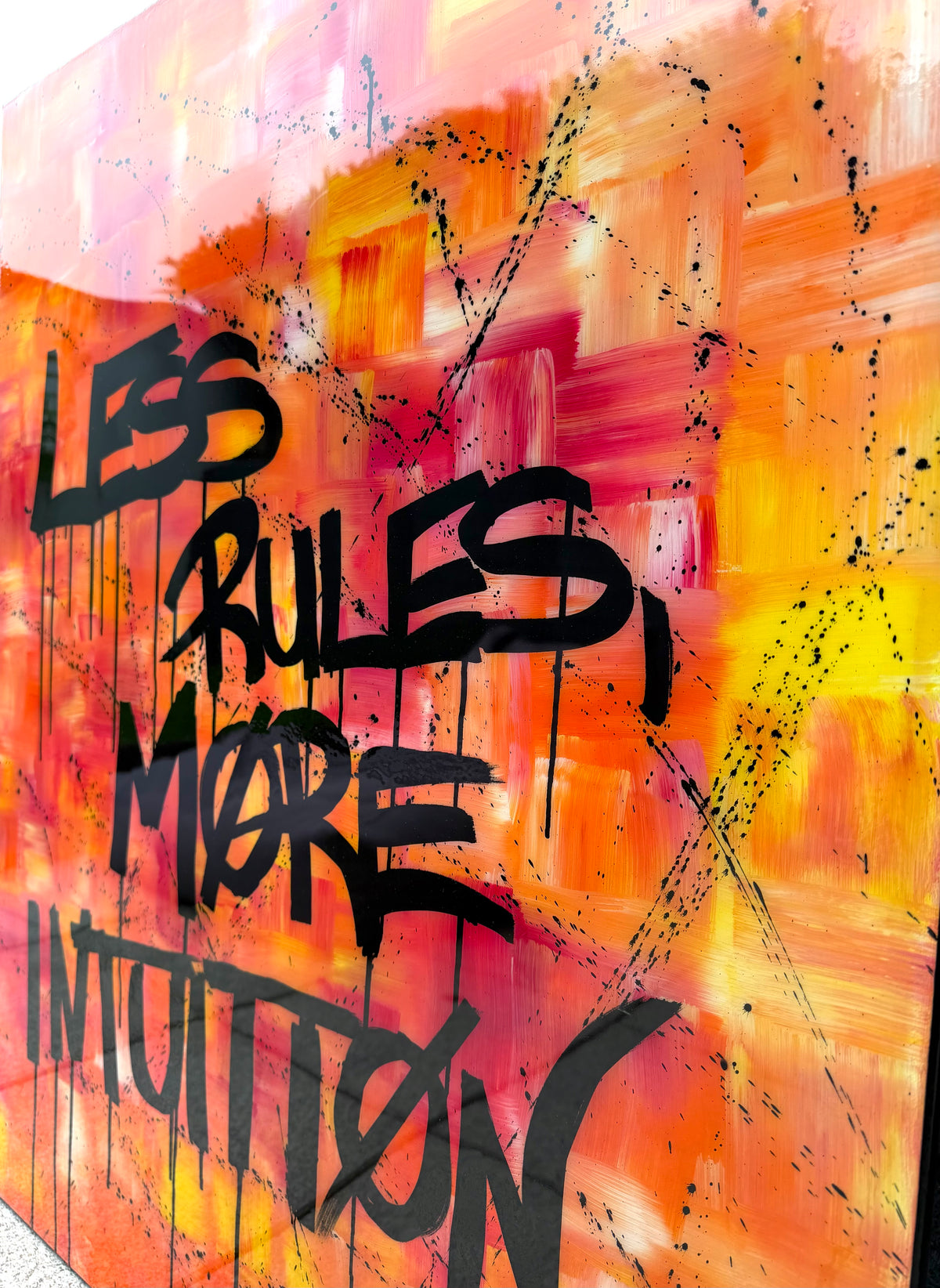 LESS RULES MORE INTUITION – Original Mixed Media Artwork | 80 × 100 cm