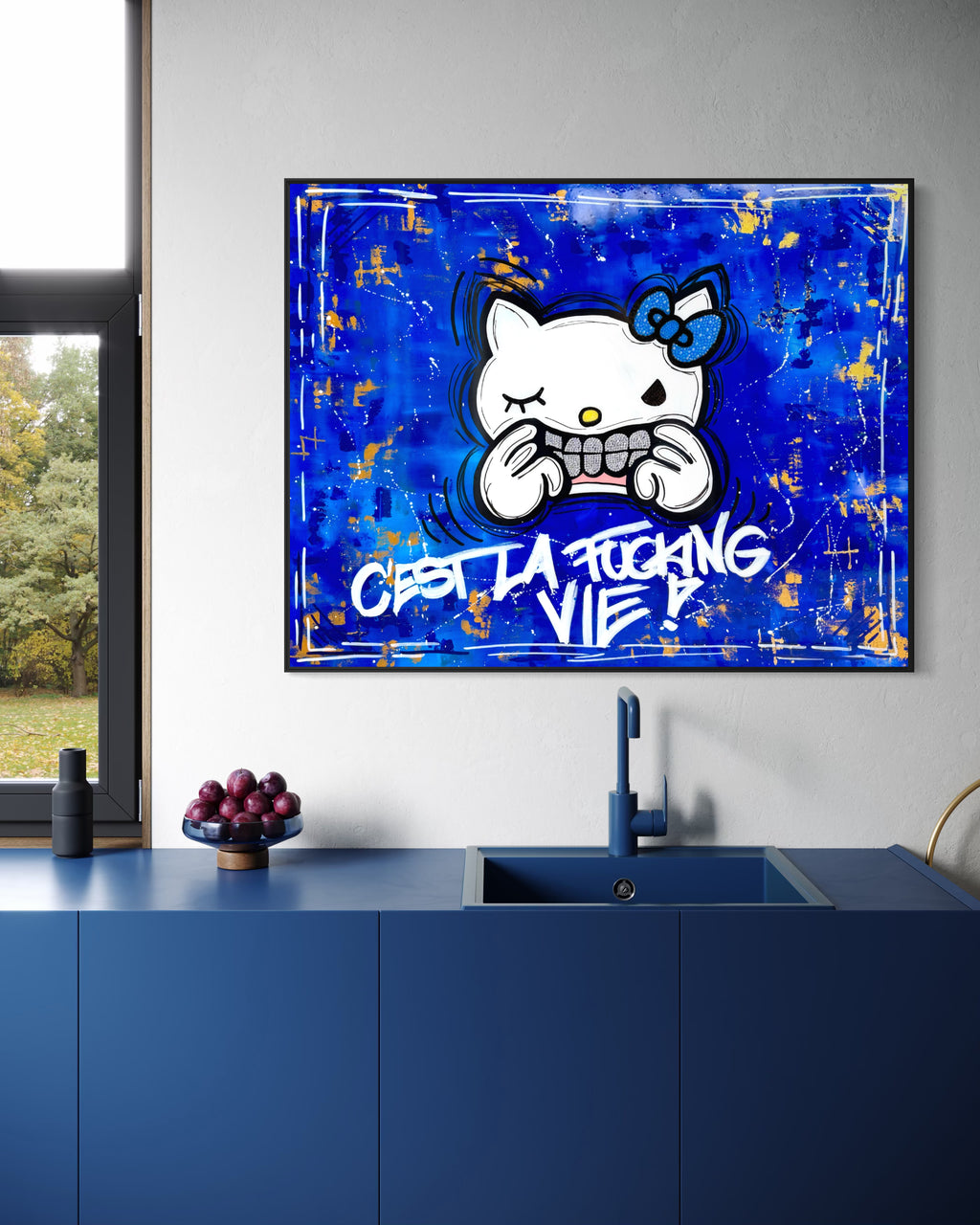 C’EST LA FUCKING VIE! – Original Mixed Media Artwork | 80 × 100 cm