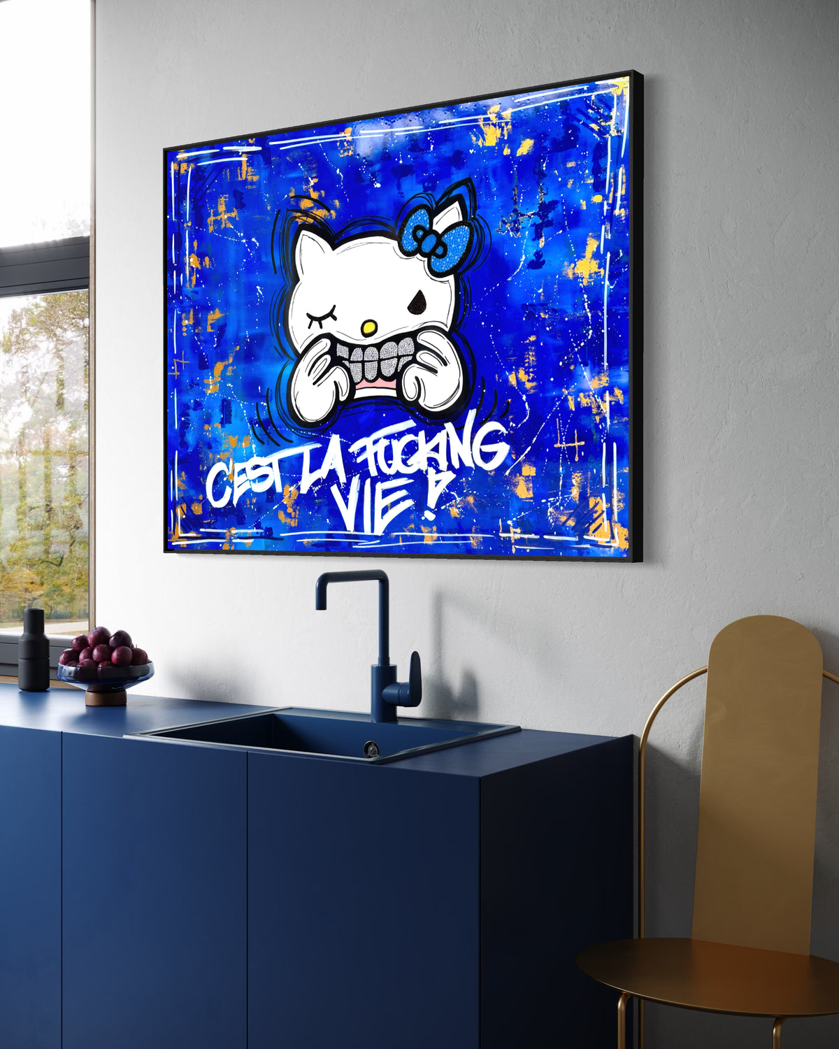 C’EST LA FUCKING VIE! – Original Mixed Media Artwork | 80 × 100 cm