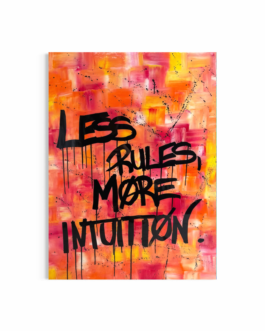LESS RULES MORE INTUITION – Original Mixed Media Artwork | 80 × 100 cm