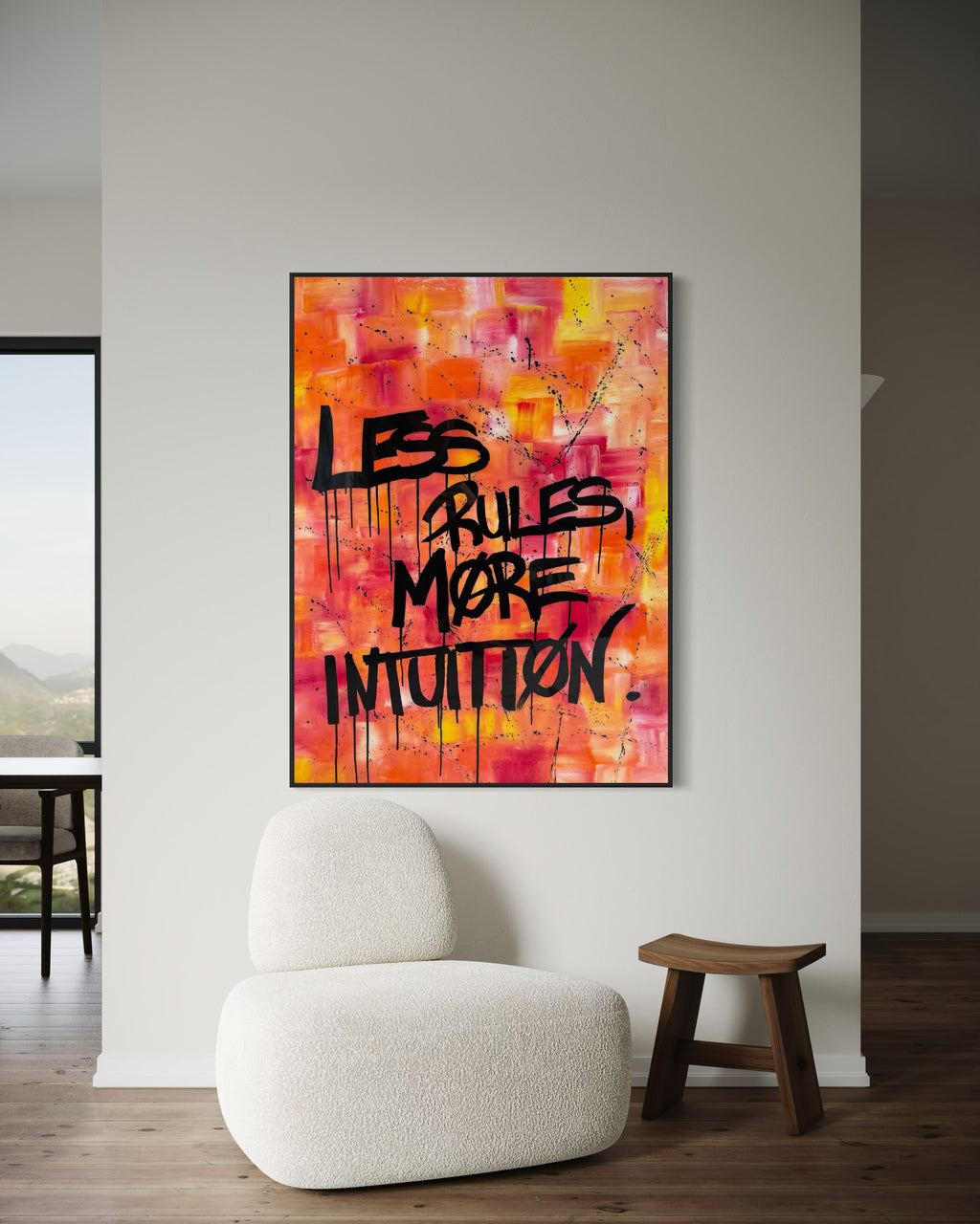 LESS RULES MORE INTUITION – Original Mixed Media Artwork | 80 × 100 cm